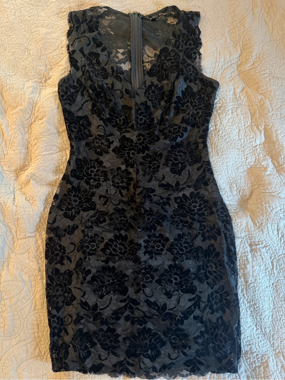 Guess Black Lace Floral Mini Dress